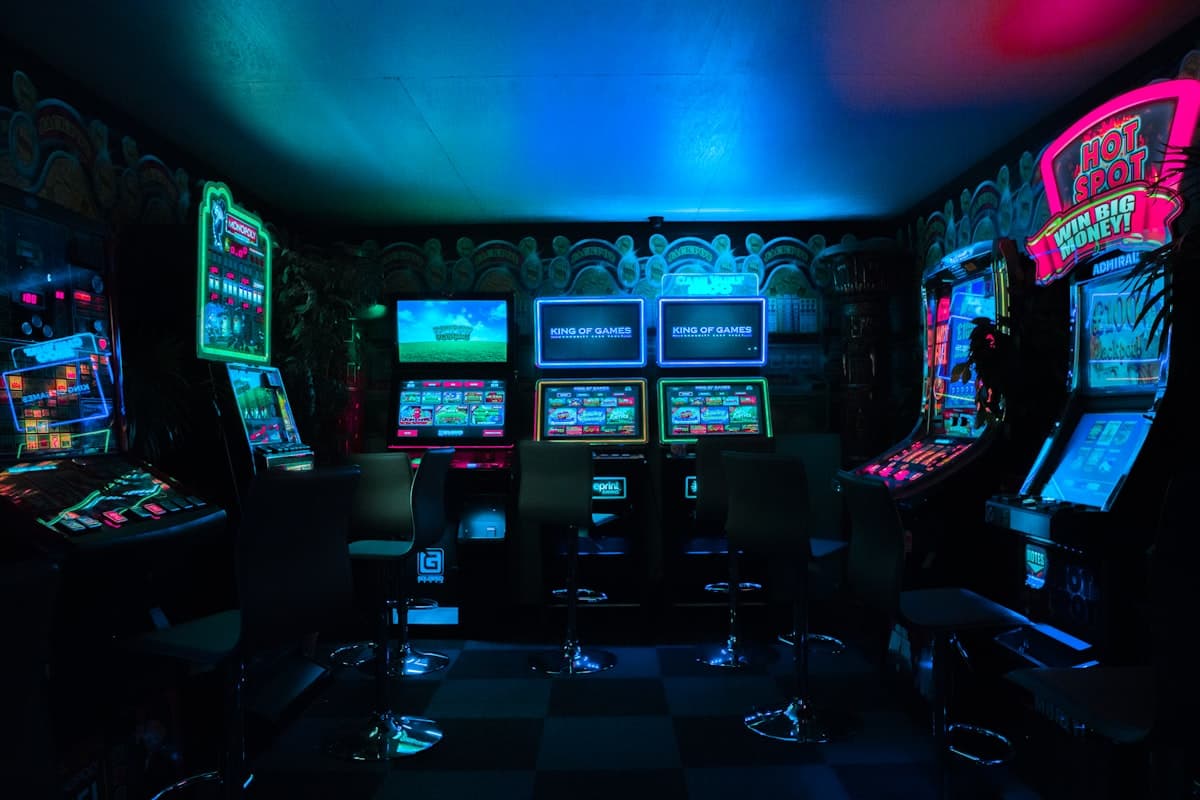 Gaming environment with neon lights